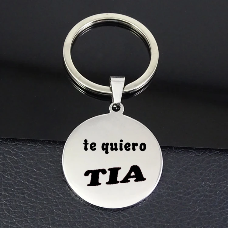 "Te quiero TIA" брелок Новое поступление письмо диск для женщин украшения тетя Прямая YP6978