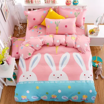 

Super King Size Bedding Sets Bed Linen Cama Totoro Bed Set Adult 4 Pieces Double Queen Duvet Cover Set Bed Sheets Pillow Cover