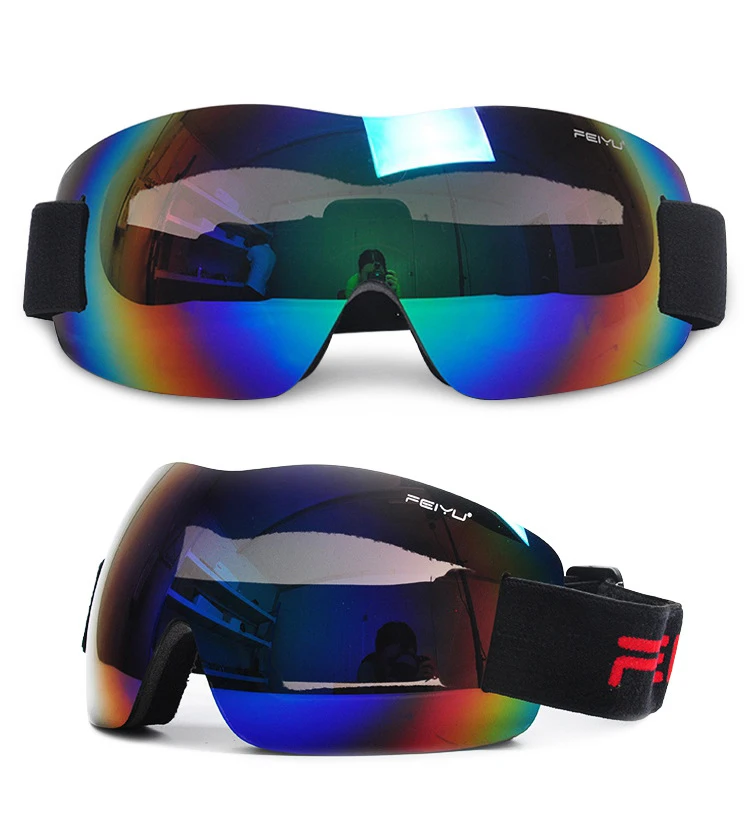 Взрослые лыжные очки, ветрозащитные очки с одной линзой, анти-УФ очки для катания на лыжах, зимние спортивные солнцезащитные очки для мотокросса, сноуборда, очки для детей и мужчин