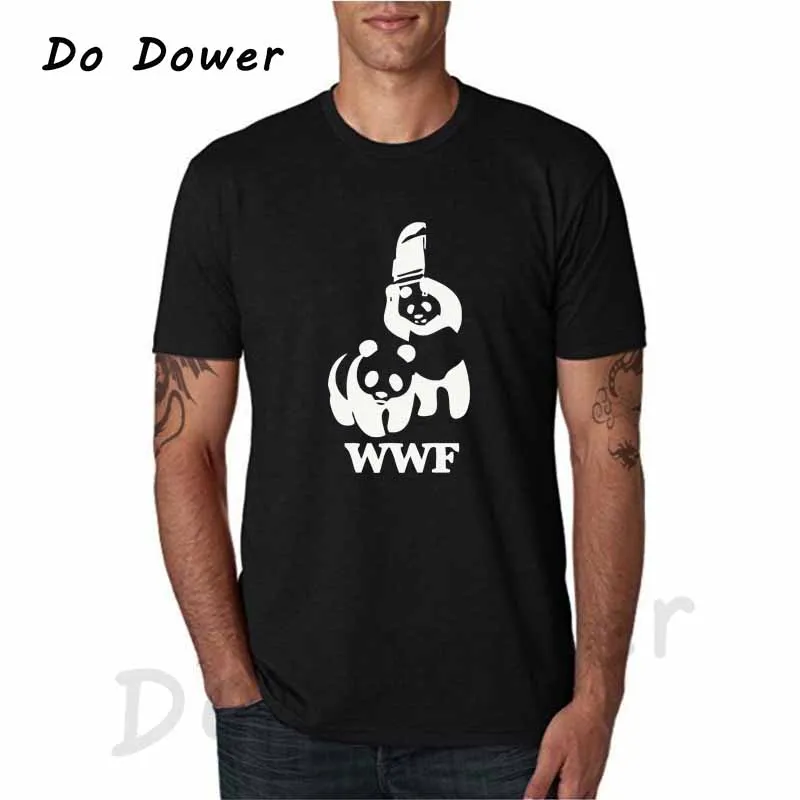 المصارعة الباندا الكوميديا قصيرة الأكمام بارد Camisetas T قميص الرجال T قميص 2018 الصيف الأزياء مضحك تي شيرت بالجملة