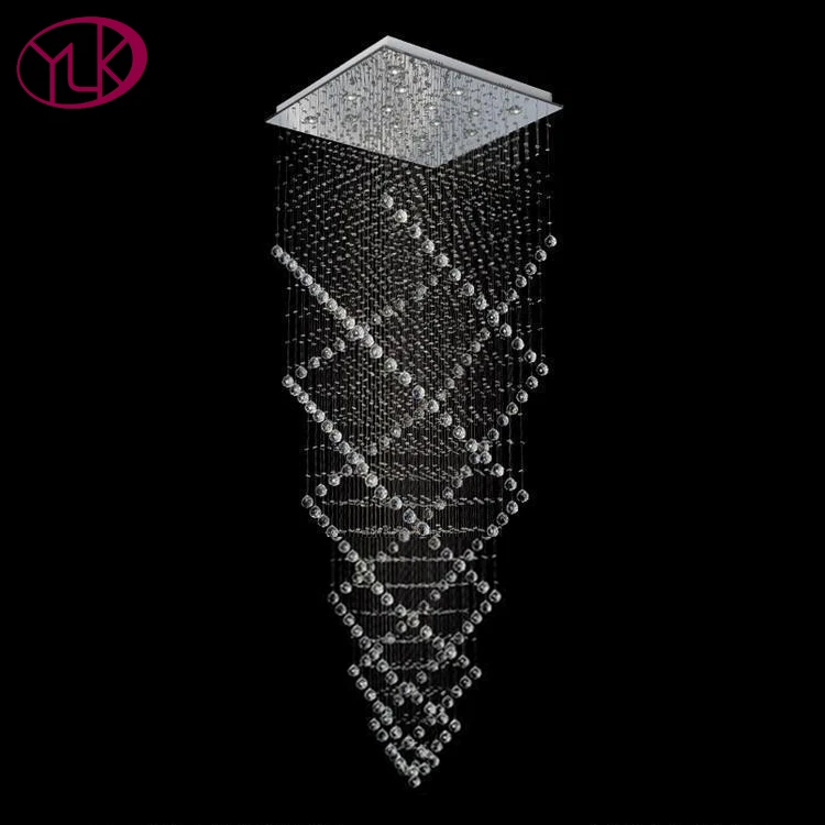 

Youlaike Modern Luxury Chandelier Lighting Square Flush Mount Stair Crystal Chandeliers Large Hanging Cristal Lustres