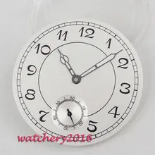 38,9 мм parnis белые стерильные часы циферблат+ стрелки часов подходят 6498 движение Мужские часы