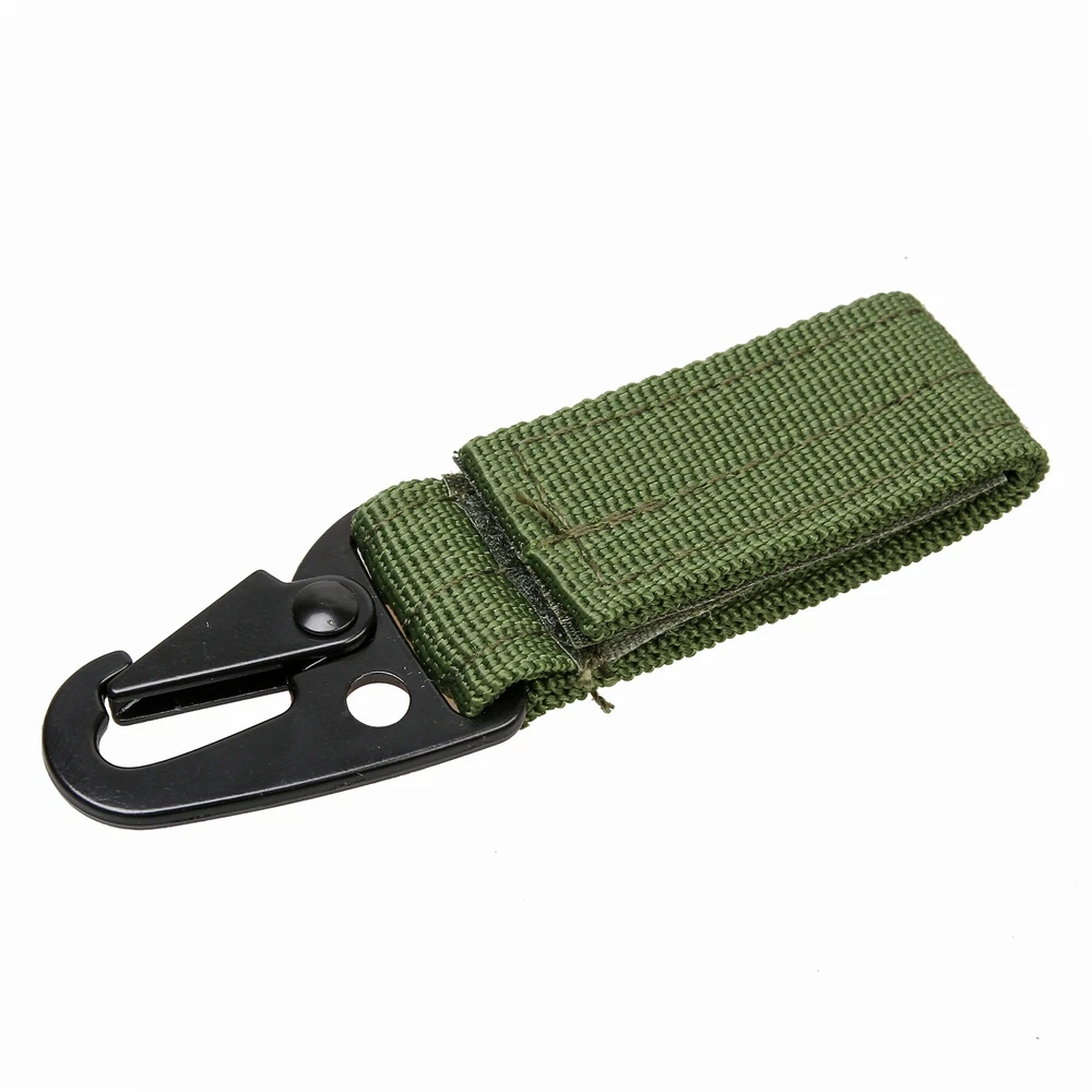 1pcs Olecranon Shape Tactical Molle Nylon Carabiner Hook Buckles With Key Ring Hanging Belt Buckle Outdoor Hiking Travel Kits