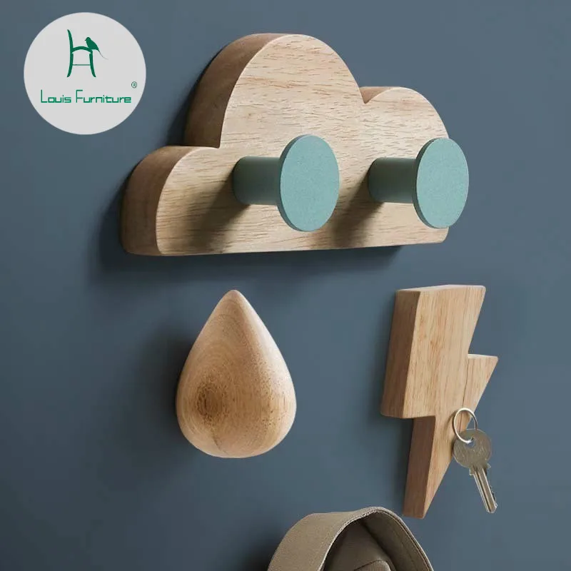 

Louis Fashion Coat Racks Nordic Wall Adornment Creative Children Girl Room Layout Restaurant Wall Weather Combination Pendant