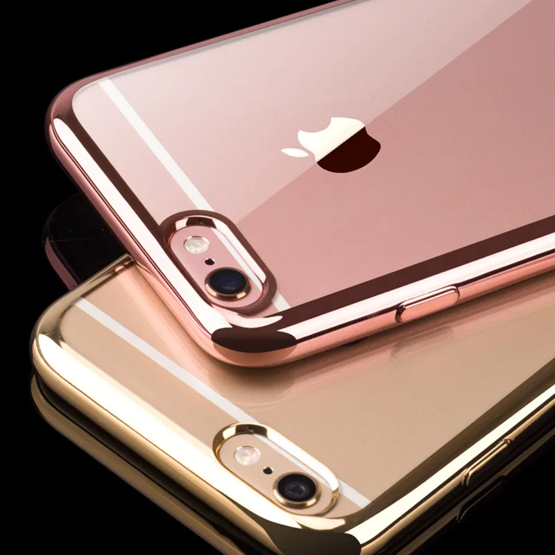 

Kerzzil Luxury TPU Case For iPhone 7 Plus Ultra Thin Clear Soft Plating Edge Case for iPhone7 6 6S Plus SE 5 5s 4.7& 5.5 Cover