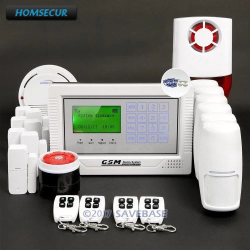

HOMSECUR App Controlled Wireless GSM LCD Burglar Intruder Alarm System+6*PIR+Door Sensor+Security Sticker