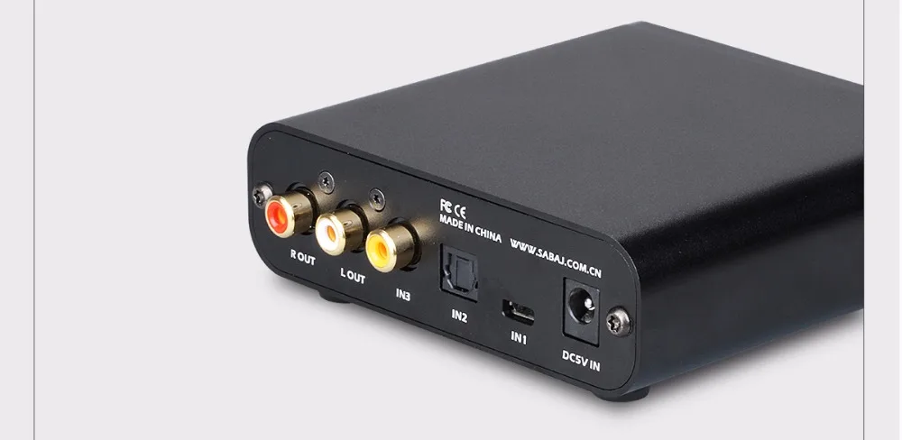 SABAJ D3 аудио ЦАП и усилитель для наушников с 32 бит/384 кГц RCA 3,5 мм разъем для наушников выход USB оптический коаксиальный вход серебро