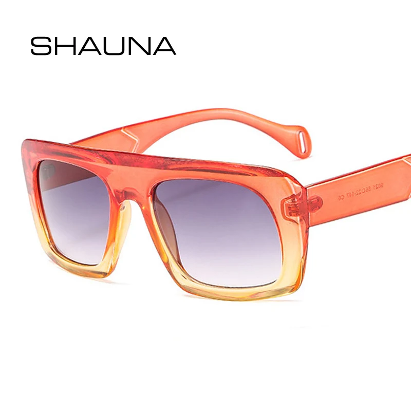 SHAUNA Fashion Rectangle Sunglasses Women Brand Designer Double Colors Retro Gradient Shades Men