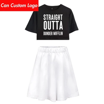 

2019 Dunder Mifflin Short skirt suit Hot Short Sleeve T-shirt and Short skirt suit Two Piece High Quality Casual New sets