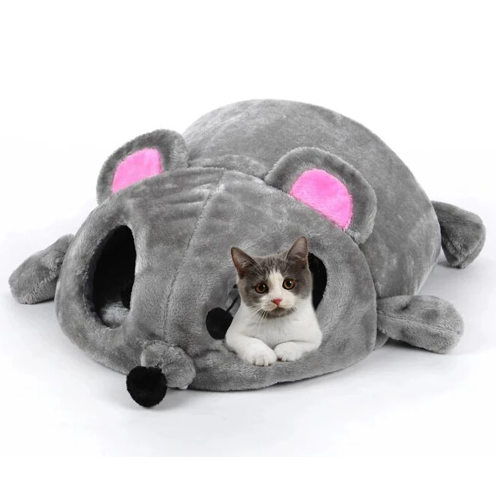 Interesting-Mouse-Pet-House-Bed-For-Small-Cat-Dog-Bed-Cave-Removable-Cushion-Waterproof-Bottom-Cat