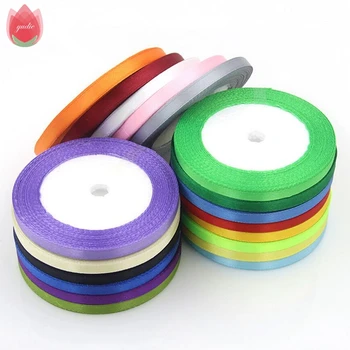 White 6mm 25 Yard 22M Silk Satin Organza Polyester Ribbon For Sewing Wedding Party Decoration Webbing Crafts Gift Packing Belt