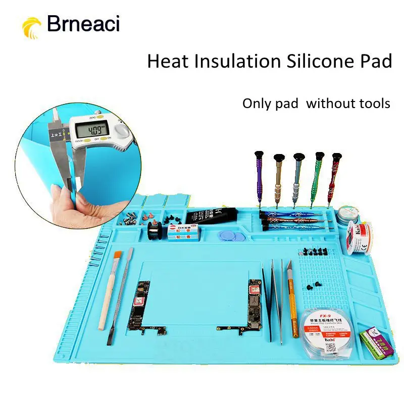

Brneaci Heat Insulation Silicone Pad Repair Tray Mat effctive prevent static electric / resist high temperature for iphone