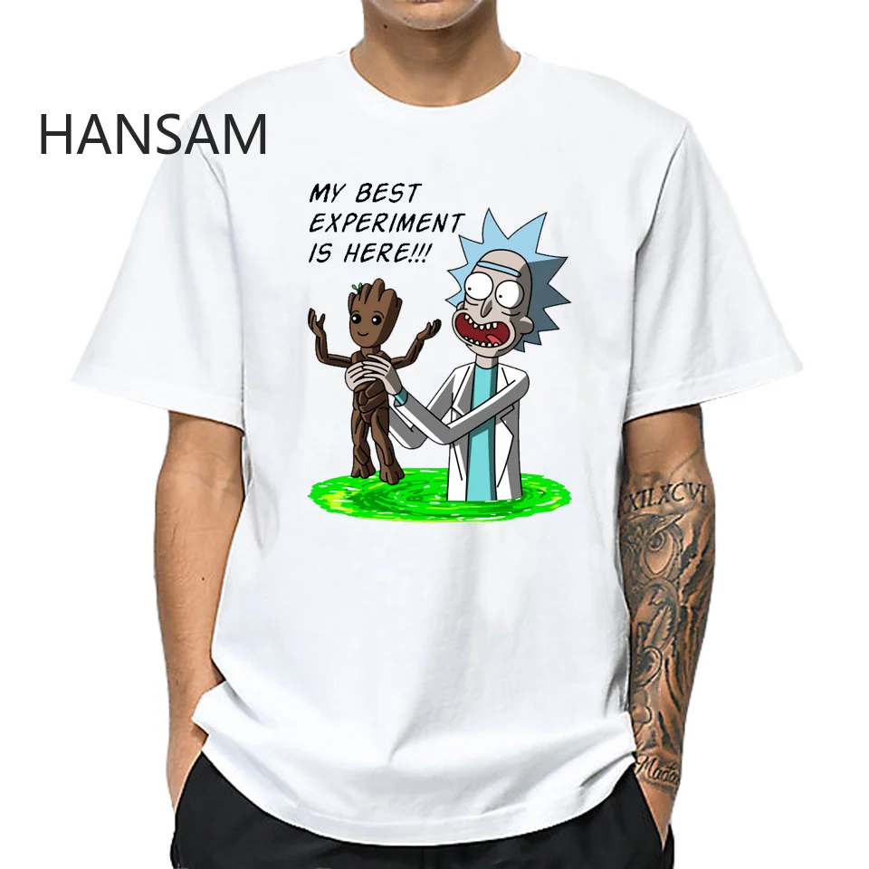 Футболка Rick and Morty для мужчин с забавным принтом Рик Морти футболка аниме белая