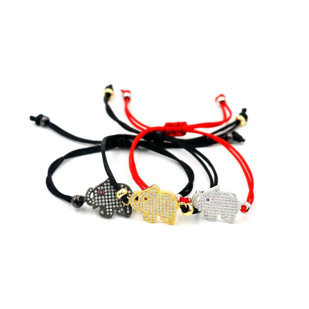 Animal Elephant Charm Bracelet For Women Lovers Lucky Red Thread Double
