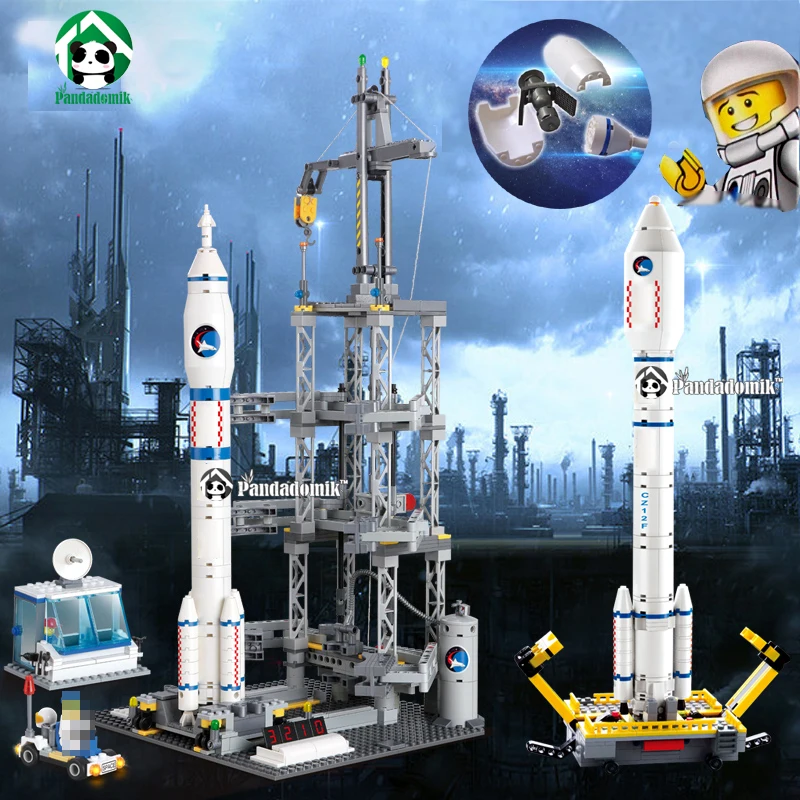 

Large Rocket Launching Station 822pcs Space Building Blocks Model Figure Toy Bricks Legoings City Constructor Toys for Children