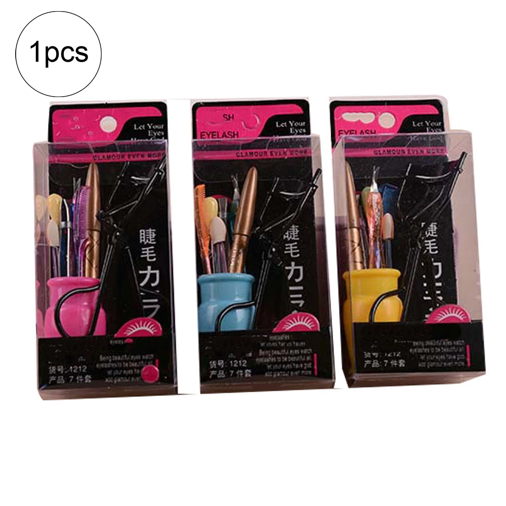 

7Pieces/Pack Make Up Tool Set Eye Makeup Tools Kits Travel Mini Cosmetic Tools With Eyelash Curler And Storage Case