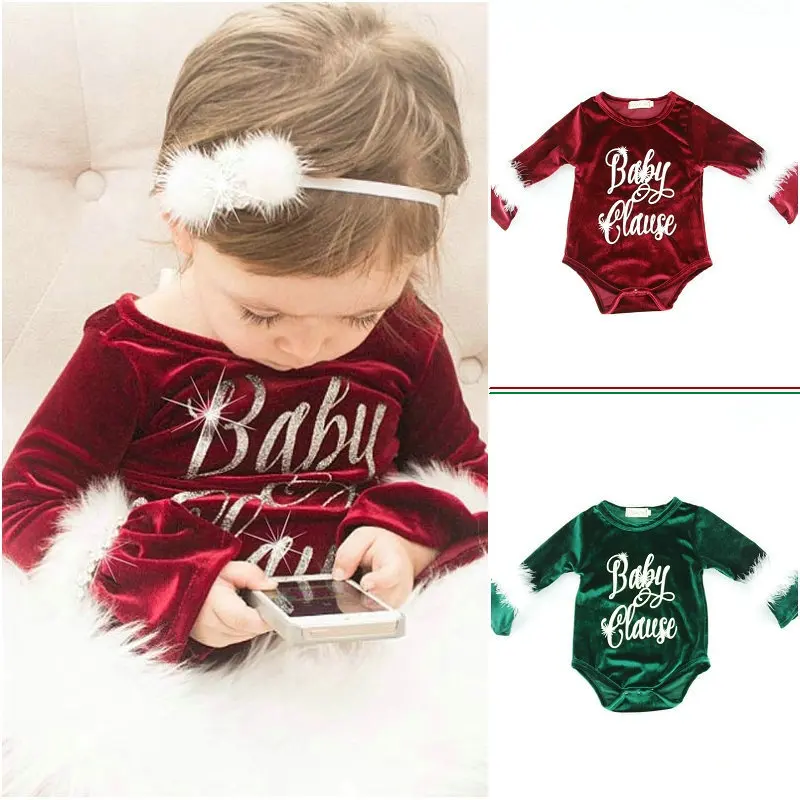 

Kaguster Baby christmas romper Girls Cashmere Bunny Cute tiny cottons clothes gilr baby shark onesie 6-24M toddler christmas