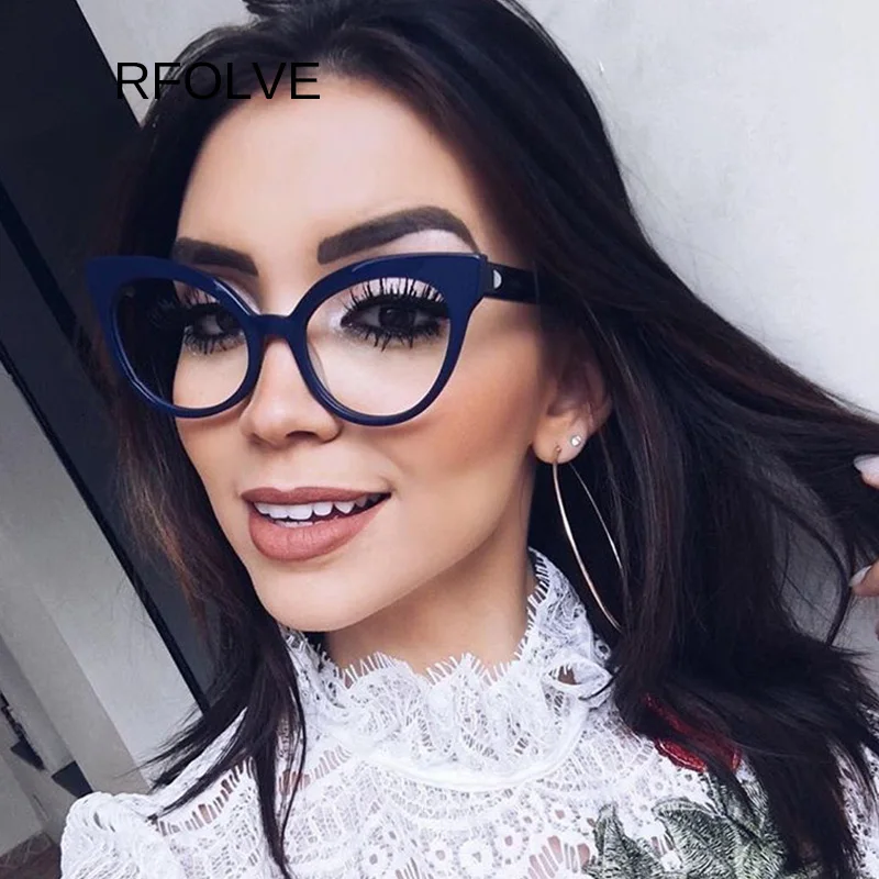 RFOLVE Brand Design Cats Eye Glasses Frame Women Sexy Vintage Clear