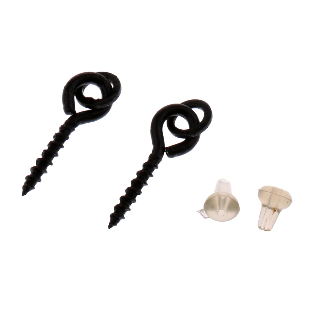 20Pcs Hook Stops Buffer Beads with Round Ring + 10pc Bait Screws for Carp Fishing Tackle Pop Up Chod Rigs Fishing Tool