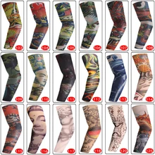 1 пара, трендовые, мужские, женские, эластичные, временные фальшивые татуировки, рукав, летние, с защитой от УФ-лучей, для спортзала, рукава, покрытие, татуировки, спортивные, для рук, теплые