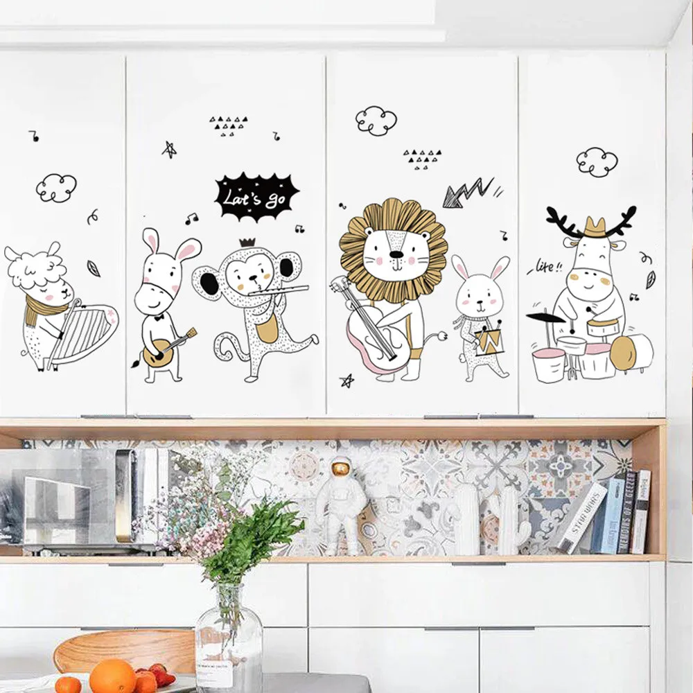 

Wall stickers home decoration DIY animal music party decoration wall stickers L0426