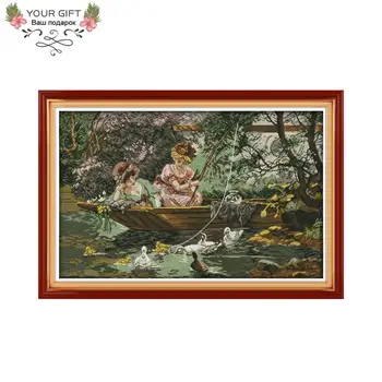 

Joy Sunday RA137 14CT 11CT Counted and Stamped Home Decor Girlfriend Needlework Needlepoint Embroidery DIY Cross Stitch kits