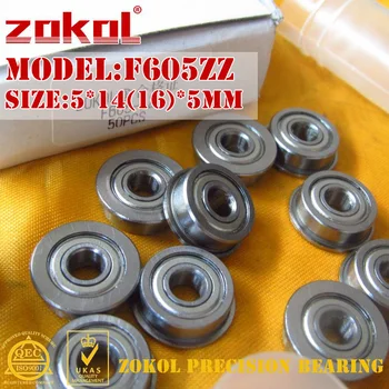 

ZOKOL F605 ZZ bearing F605ZZ Flange bearing F605-ZZ Deep Groove ball bearing 5*14(16)*5mm