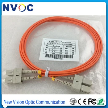 

10Pcs/Lot,2M SC/UPC Fiber Optic Jumper,MM(62.5/125),Duplex,2M,3.0mm,PVC Jacket,SC-SC Multi Mode DX Fiber Optic Patch Cord