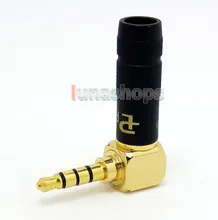 Pailiccs 3.5mm 4poles Black L Shape 90 Degree Audio Connector male adapter For DIY Solder