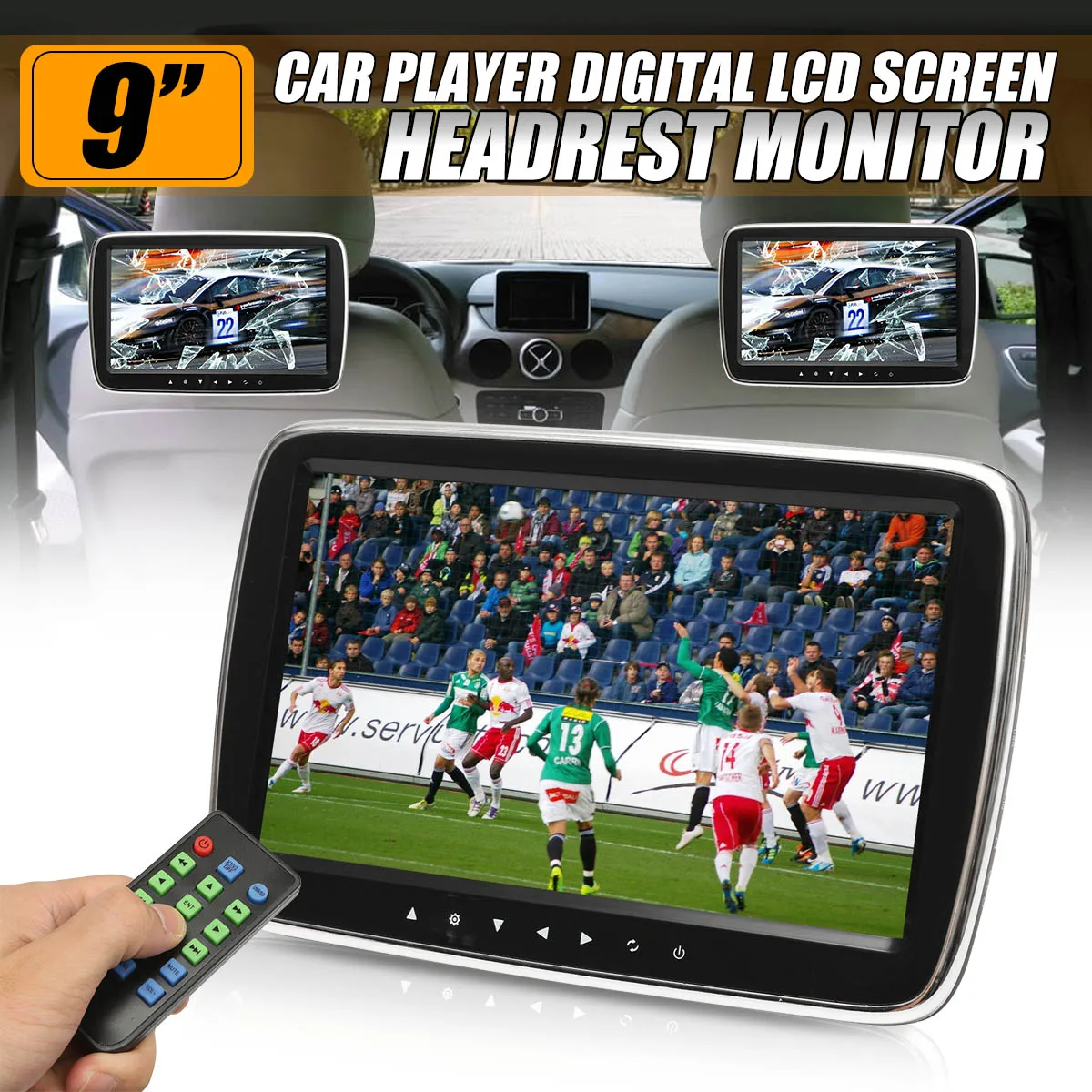 

9 HD Car Headrest Monitor DVD MP5 Player USB/SD/HDMI/FM/Game TFT LCD Screen Touch Button Car Digital Video Radio Stereo