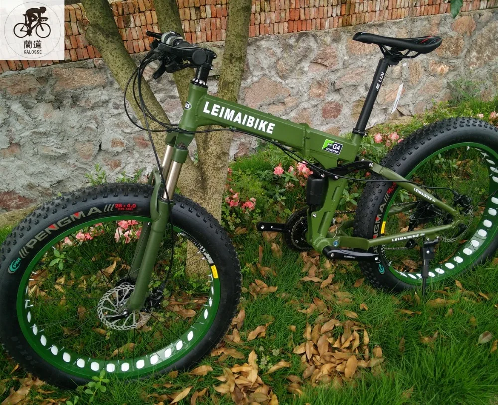 Excellent Kalosse Soft-tail frame   Snow/beach   folding bicycle 26    26*4.0 inch   21/24/27/30 speed  26*17inch  mountain bicycle 2