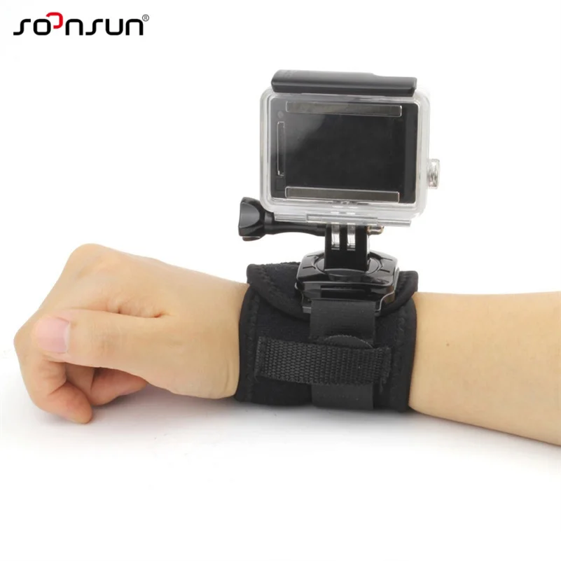 SOONSUN 360 градусов вращение ручной ремешок на запястье с поворотной винт для экшн-камеры GoPro Hero 7/6/5/4/3+ SJCAM для спортивной экшн-камеры Xiaomi Yi Action Камера