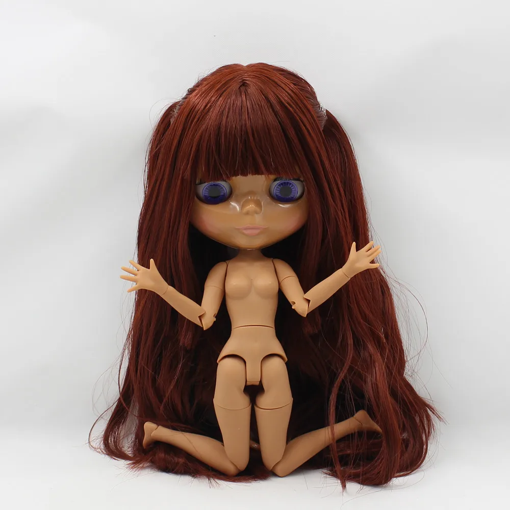 Ледяная Обнаженная кукла Blyth No.300BL0362 красный коричневый прическа с челкой шарнир тела шоколадная кожа 1/6 BJD