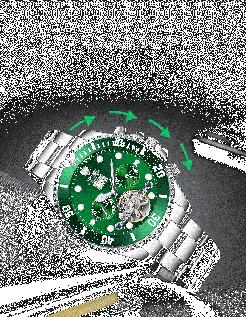 NEW Watch Men TEVISE T823F Mens Watches Top Brand Luxury Date Week Month Automatic Mechanical Watch Tourbillon Male Clock Tool (5)