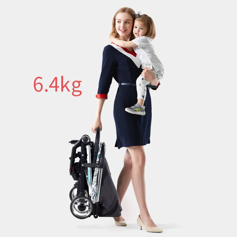 Folding Baby Stroller Car Lightweight Portable Trolley One-Hand Control Four-Season Travelling Pram