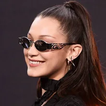 Новинка, модные Овальные Солнцезащитные очки в стиле панк для женщин и мужчин, роскошный бренд, итальянский дизайн, полые ноги, современные старинные очки zonnebril dames