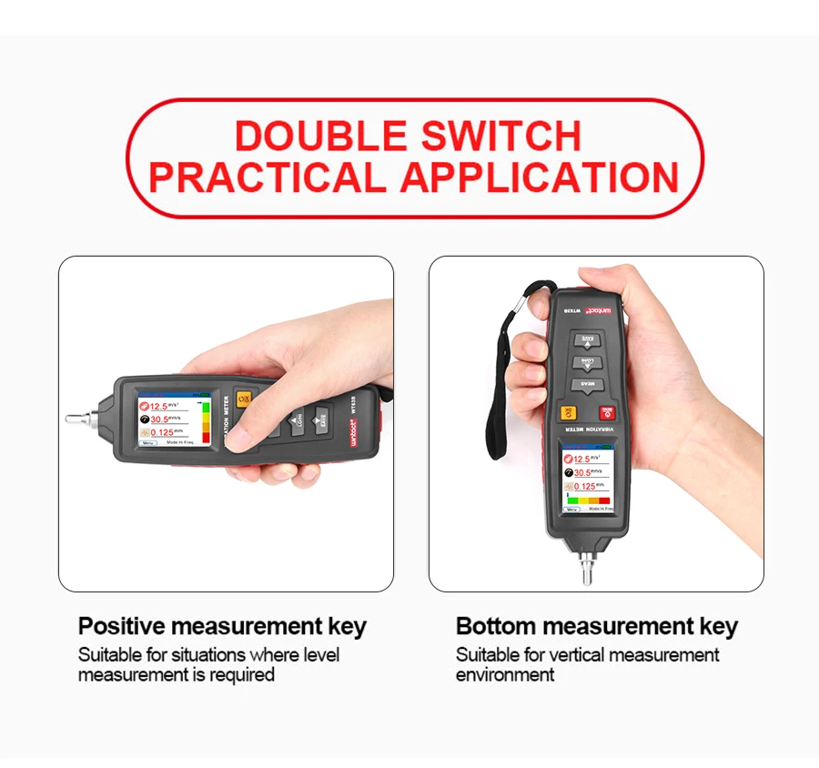 WINTACT анализатор вибрации Вибратор Analizador De Vibraciones цифровой Виброметр тестер Ручной WT63B Medidor Vibraciones вибраторы измеритель вибрации