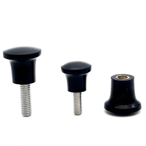 2pcs M6 Mushroom type Knob bakelite Round head handle Plastic heads screw 304 stainless steel 10mm-60mm Length |