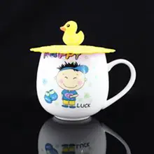 Симпатичные Анти-пыль силиконовые чашки крышка кофе всасывания уплотнение крышка силиконовый герметичный любовь ложка Новинка