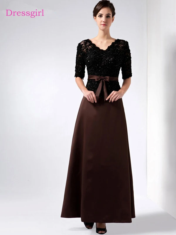 black mother of the bride dresses with sleeves