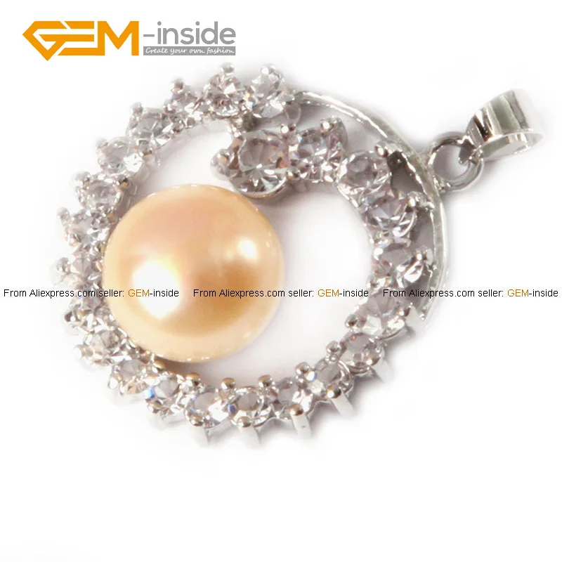 24x28mm Pendant Cultured Pearl Gold Plated With Rh...