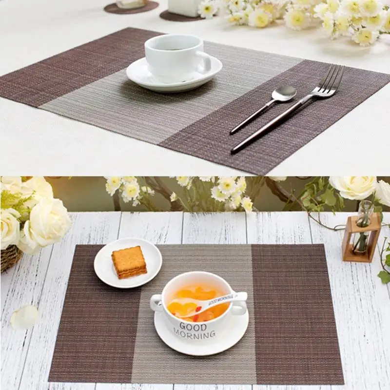 4 Pcs PVC Placemat Non Slip Plastic Table Mat Water proof Dining Place