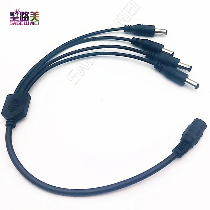  1pcs/lot 1 DC Female To 2/3/4/5/8 Male plug Splitter Adapter Power Connector Cable For CCTV Camera  - 32812249984