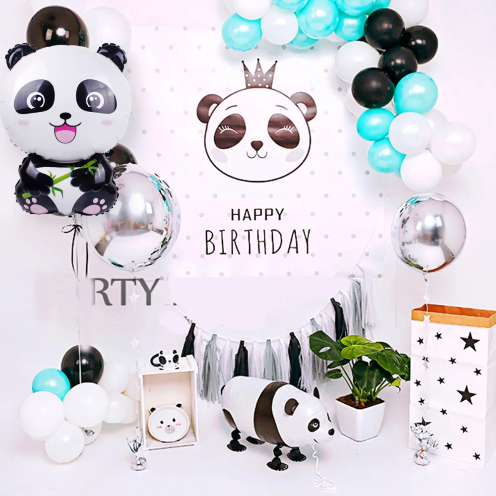 

Huiran 1pc Panda Foil Balloons Children's Birthday Balloons Happy Birthday Party Decor for Home Kids Favors Amnimal Air Balloon