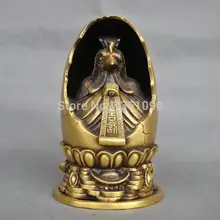 Xd 00204 8 ''Китай Зодиака Курица Петух Внутри Яйца Бронзовая Статуя