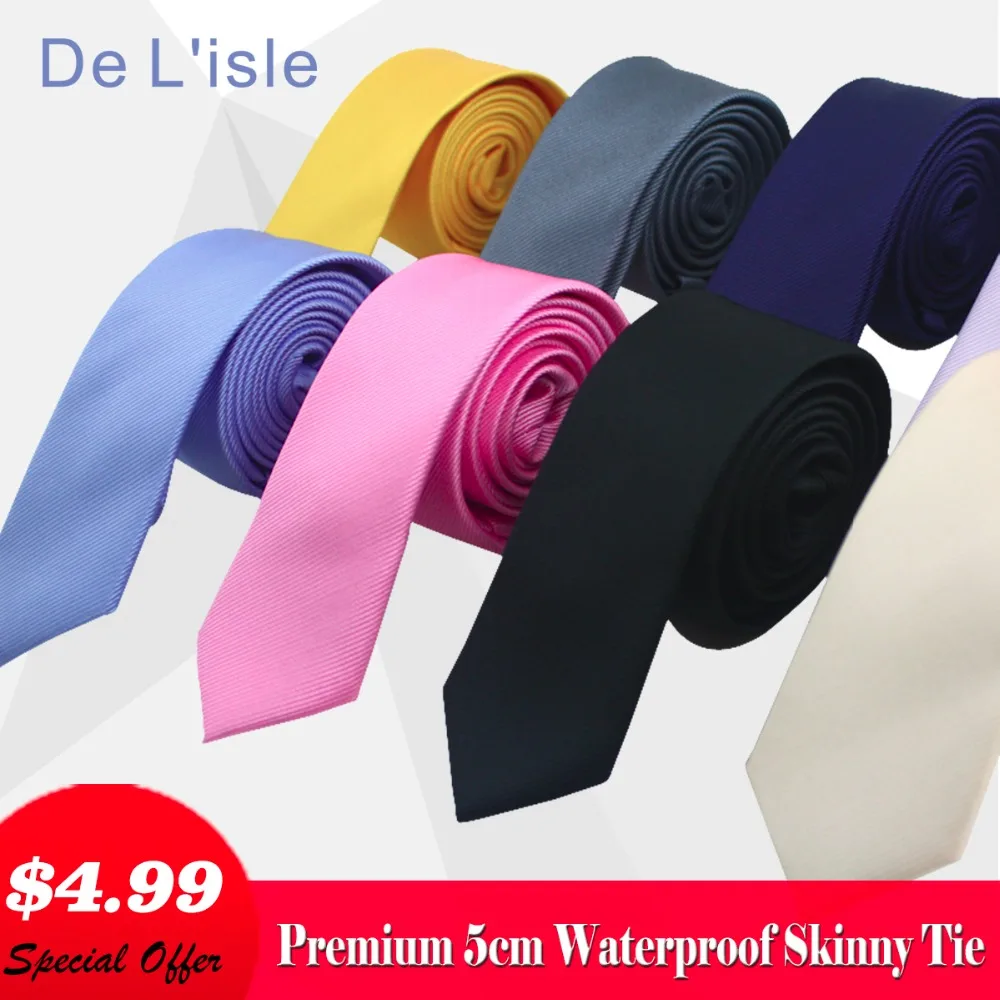 

HOT SALE!! Fashion 5cm Skinny Tie Narrow Necktie Slim for Men and Women Nano Waterproof Premium Gift