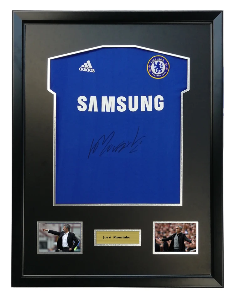 

Mourinho signed autographed soccer shirt jersey come with Sa coa framed Chelsea