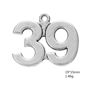 

Antique Silver Number 39 Pendant Arabic Numerals Figures Charms For Handmade Women Jewelry Necklace Making DIY Accessories 50PCS