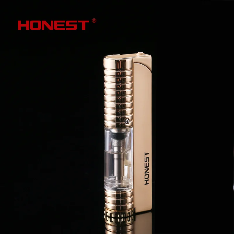

Creative Windproof Metal 1300 C Butane Jet Turbo Torch Lighter Cigarette Tobacco Inflatble Visual Spray Gun Cigar Lighter