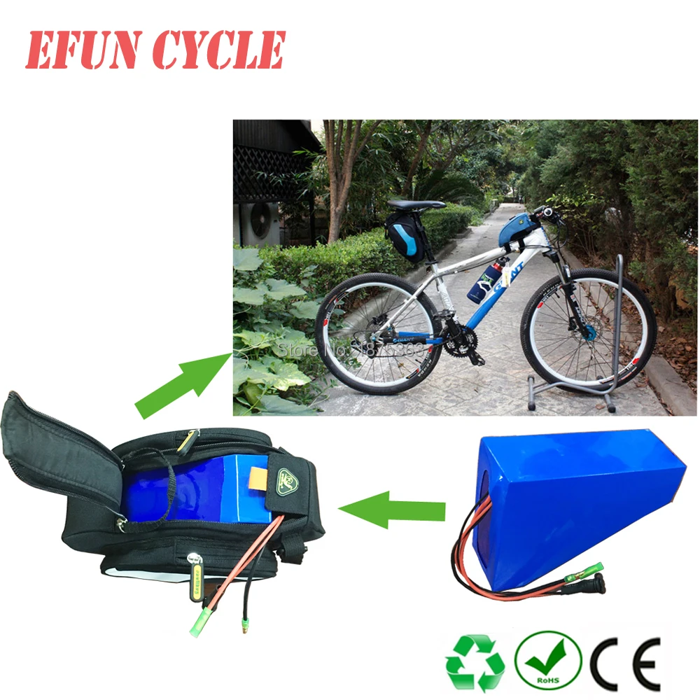 

Free shipping to EU US small triangle battery 36V 10Ah with saddle bag seat tube bag battery for foldable bike city bike